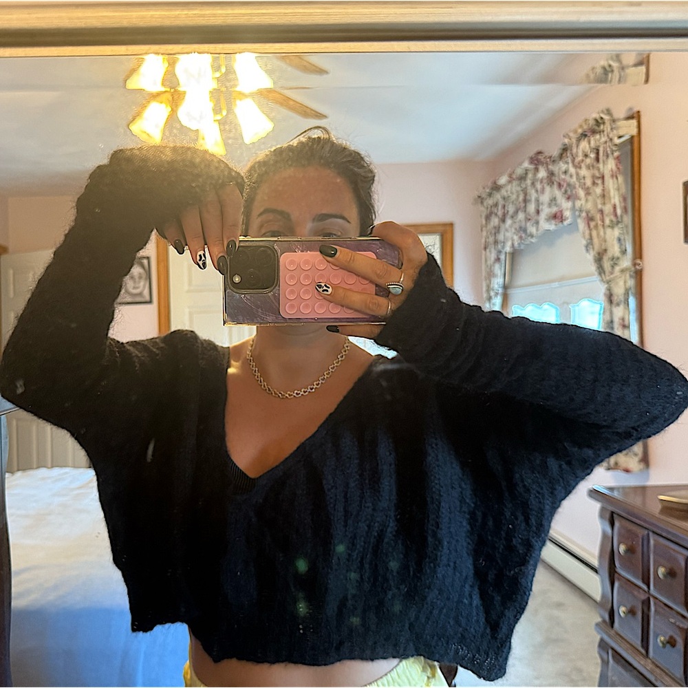 Free People Oversized Cropped Sweater